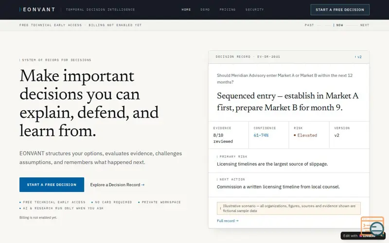 Screenshot of EONVANT