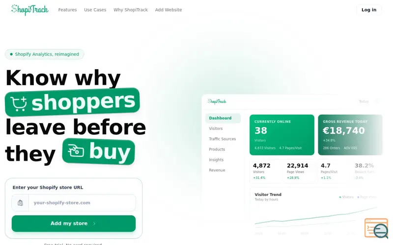 Screenshot of ShopiTrack