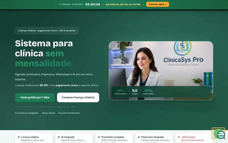 Screenshot of ClinicaSsysPro