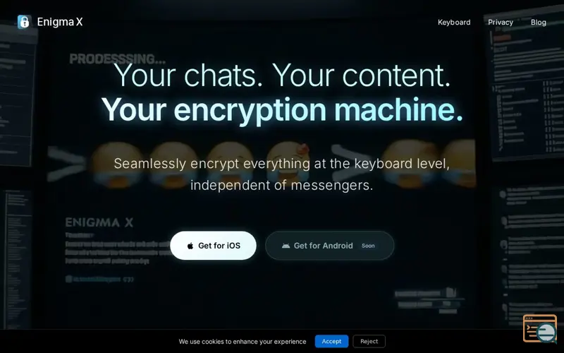 Screenshot of Enigma X: Encrypt before messengers