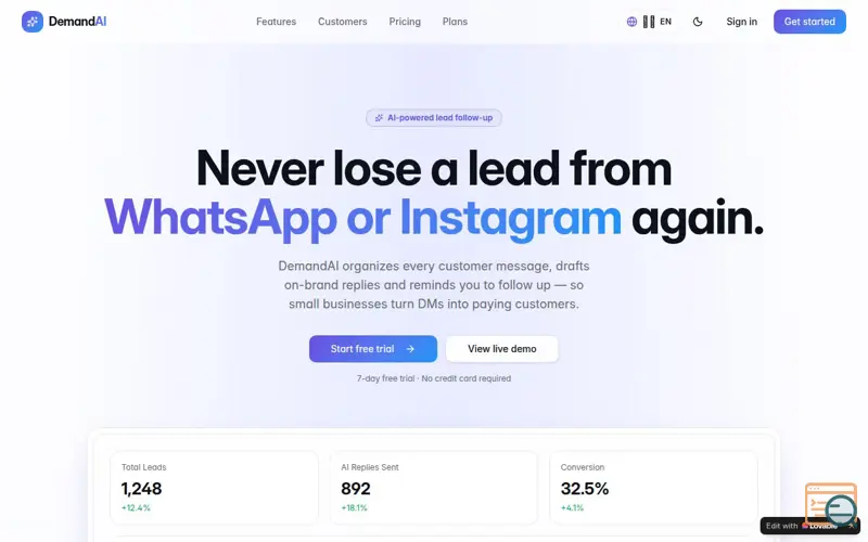 Screenshot of Leadflow.ai