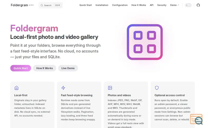 Screenshot of Foldergram