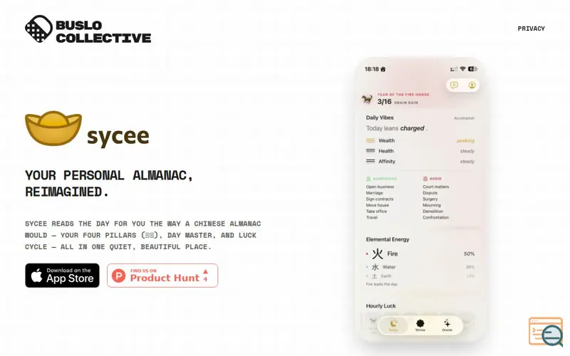 Screenshot of Sycee — Your Zodiac Guide
