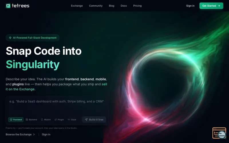 Screenshot of Tetrees AI - Code Exchange with Agents