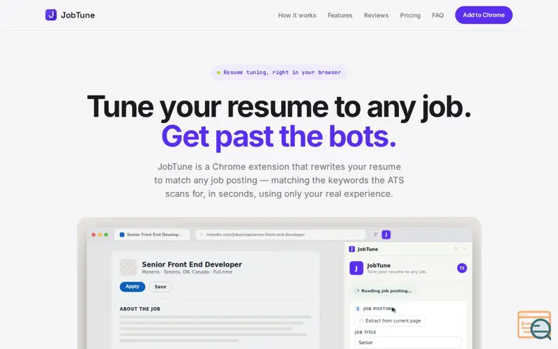 Screenshot of JobTune