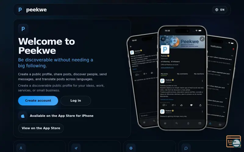 Screenshot of Peekwe