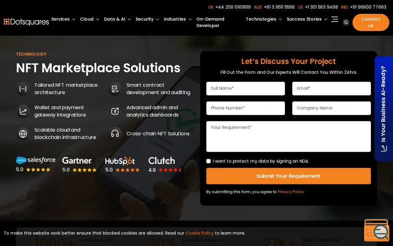 Screenshot of Dotsquares NFT Studio