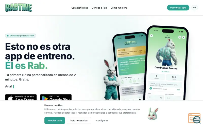 Screenshot of Rabtine, a launch using DonDominio Mail