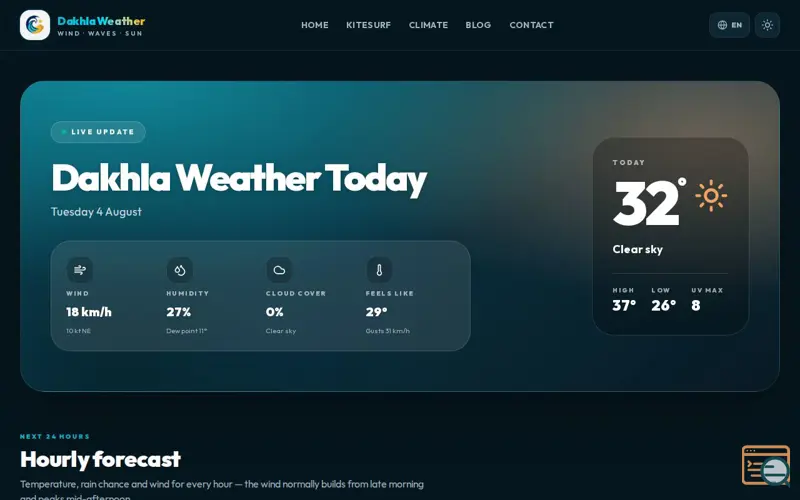 Screenshot of Dakhla Weather, a launch using SoftwareBolt