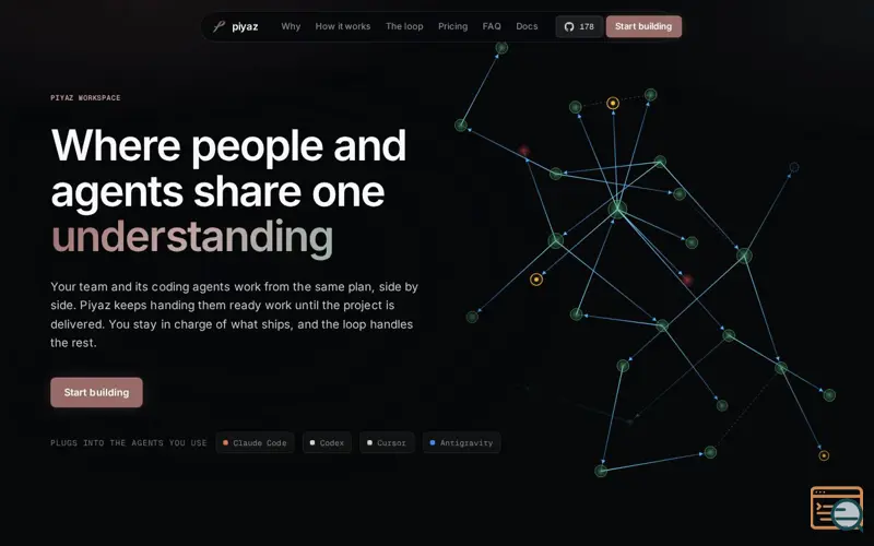 Screenshot of Piyaz, a launch using Lenis