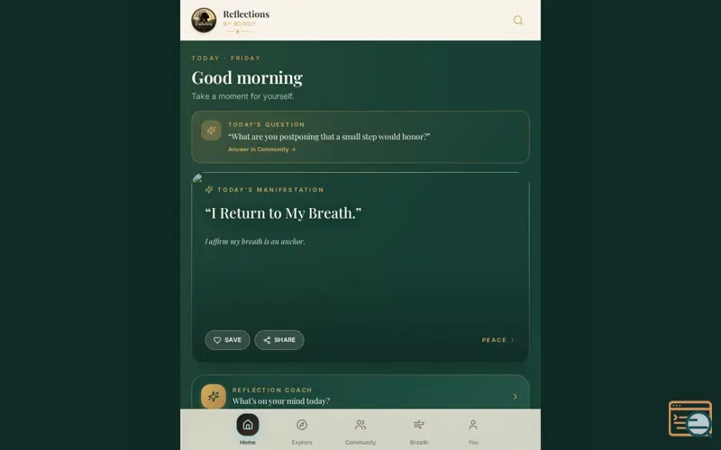Screenshot of Reflections By Rowdy App