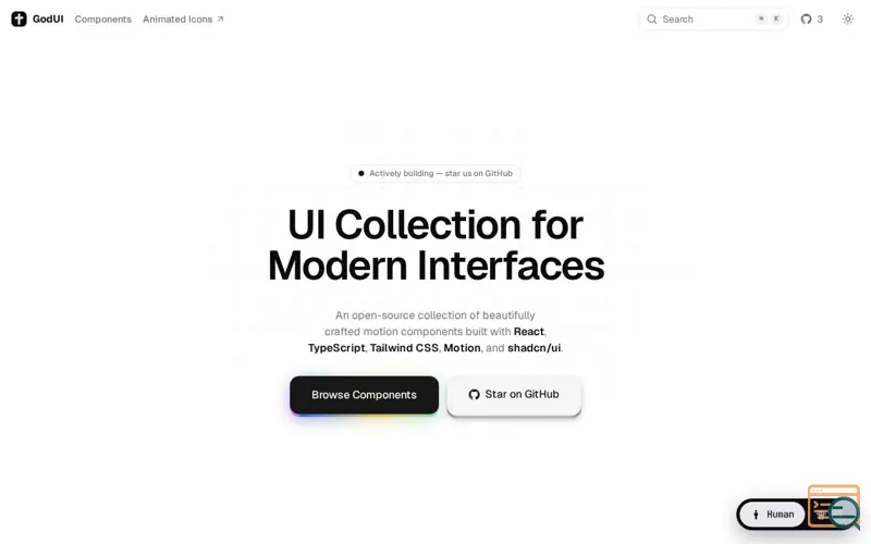 Screenshot of GodUI