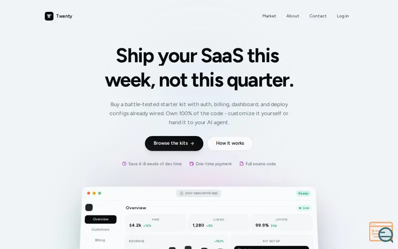 Screenshot of Twentysite