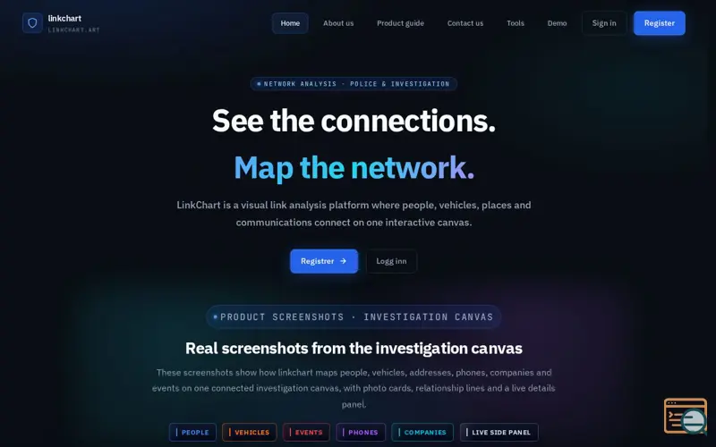 Screenshot of Linkchart.art