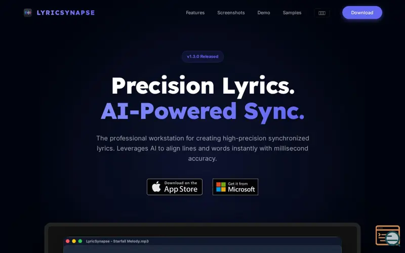 Screenshot of LyricSynapse