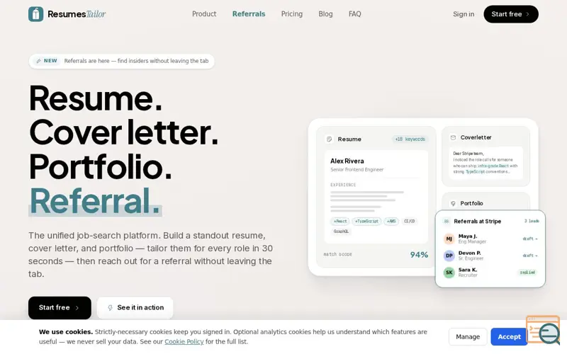 Screenshot of ResumesTailor