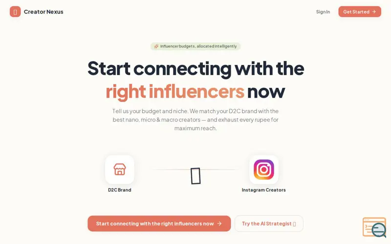 Screenshot of Creator Nexus — Influencer Budgeting