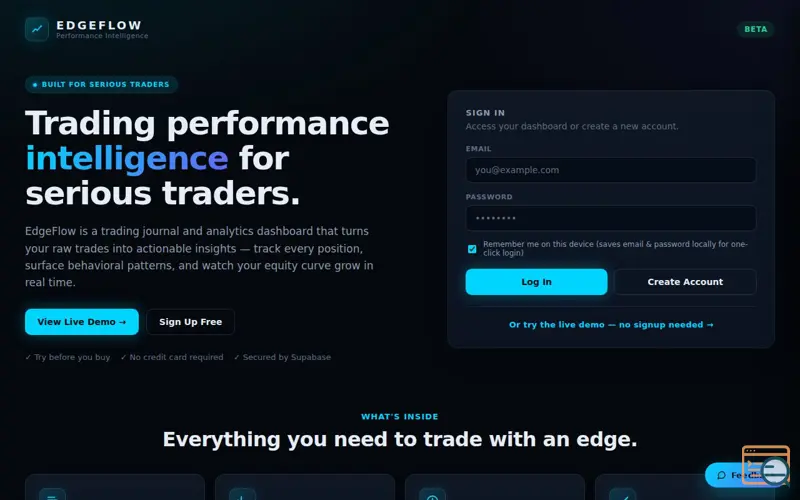 Screenshot of EdgeFlow