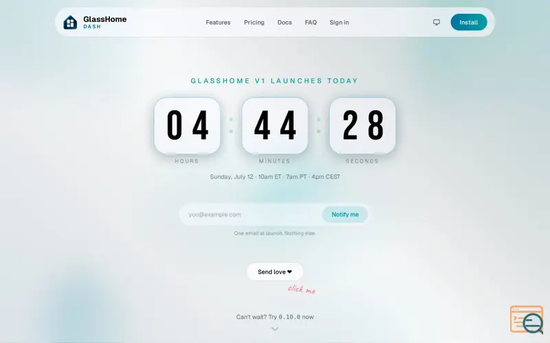 Screenshot of GlassHome
