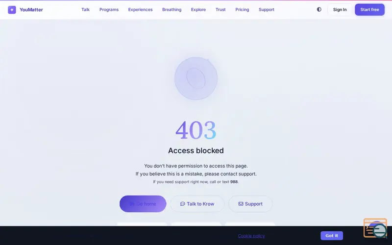 Screenshot of YouMatter