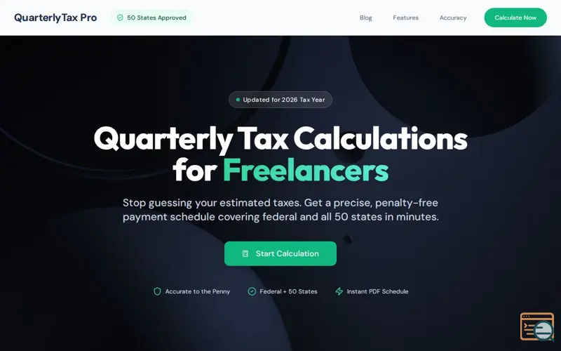 Screenshot of QuarterlyTax Pro