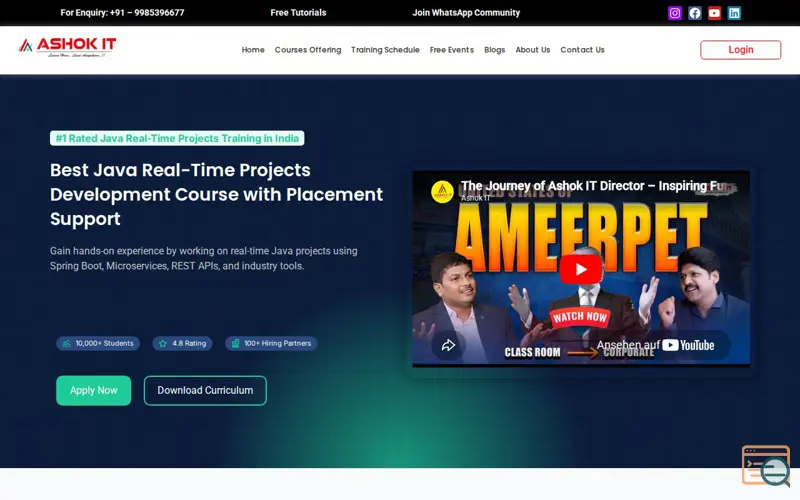 Screenshot of Ashok IT | Learn Here Lead Anywhere!