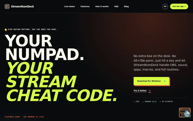 Screenshot of StreamNumDeck