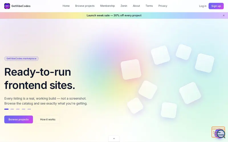 Screenshot of GetVibeCodes