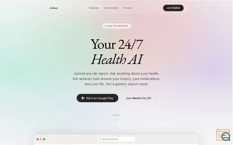 Screenshot of AriHum