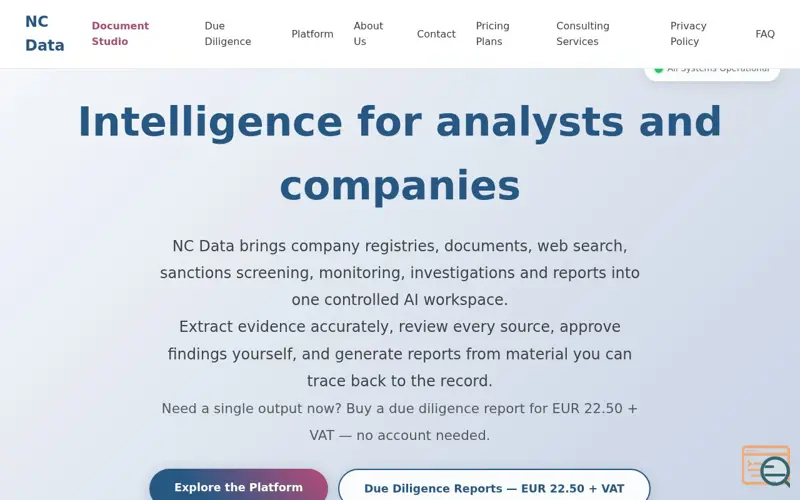 Screenshot of NC Data