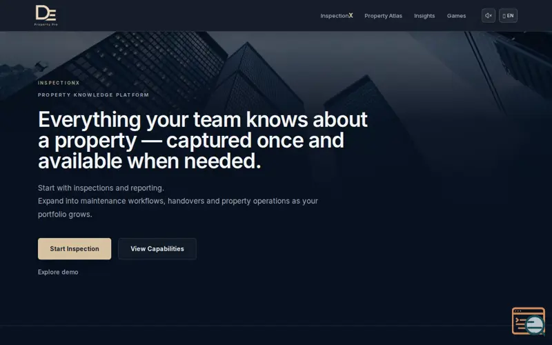 Screenshot of InspectionX