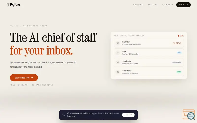 Screenshot of Fyltre
