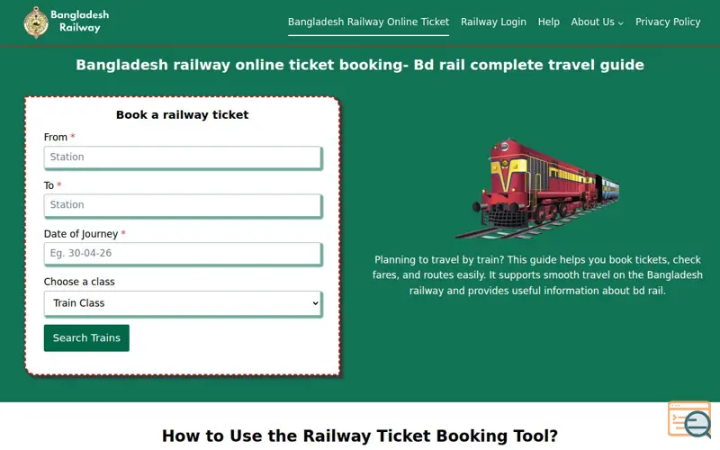 Screenshot of Bd RailwayTicket