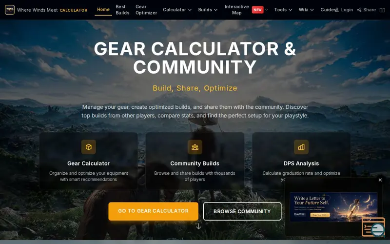 Screenshot of Where Winds Meet Calculator