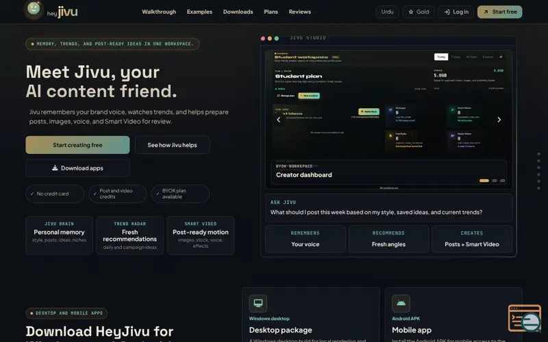 Screenshot of HeyJivu