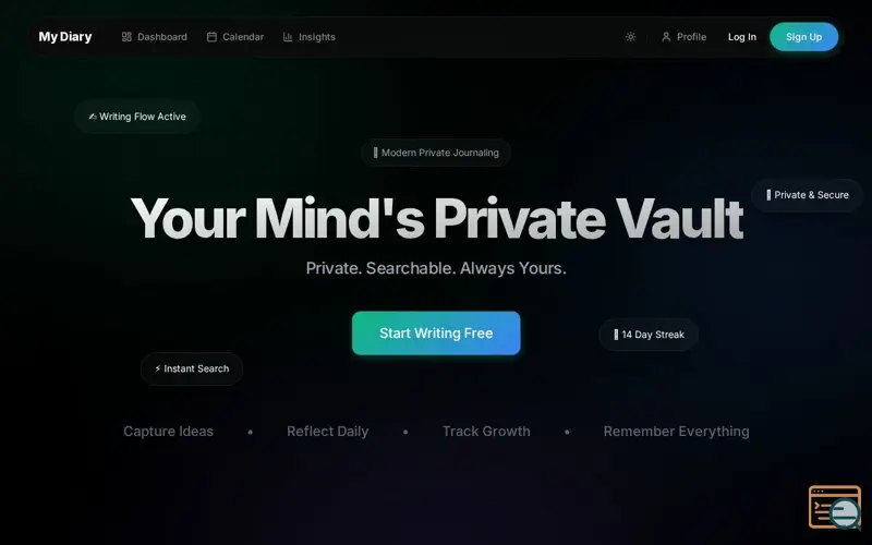 Screenshot of Private Diary