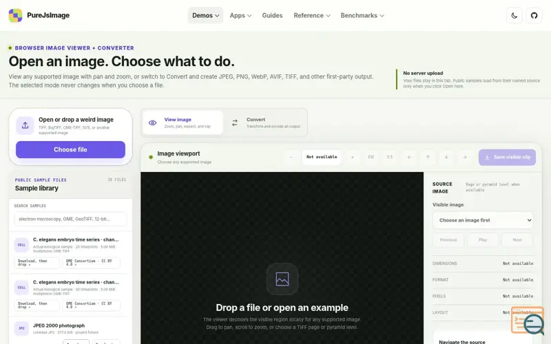 Screenshot of Purejsimage
