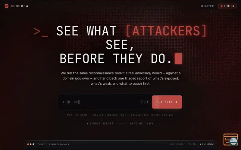 Screenshot of Secuora