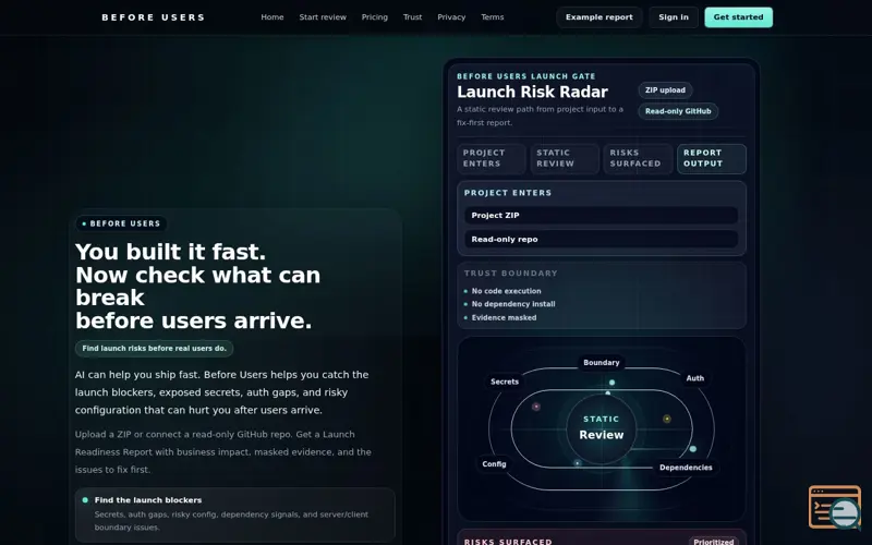 Screenshot of Before Users