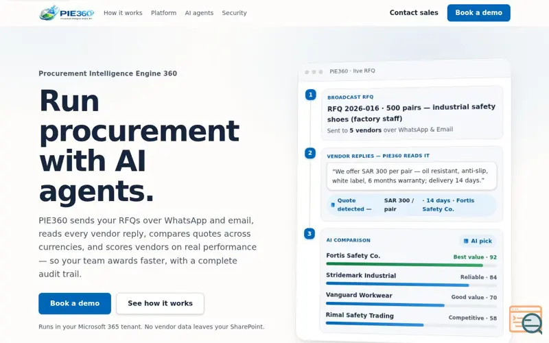 Screenshot of PIE360