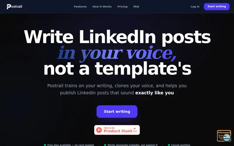 Screenshot of Postrail