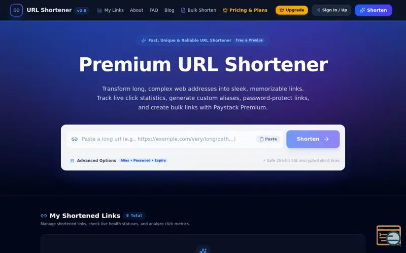 Screenshot of "URL Shortener"