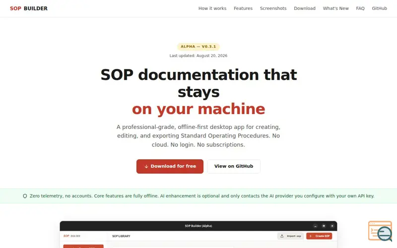 Screenshot of SOP Builder 