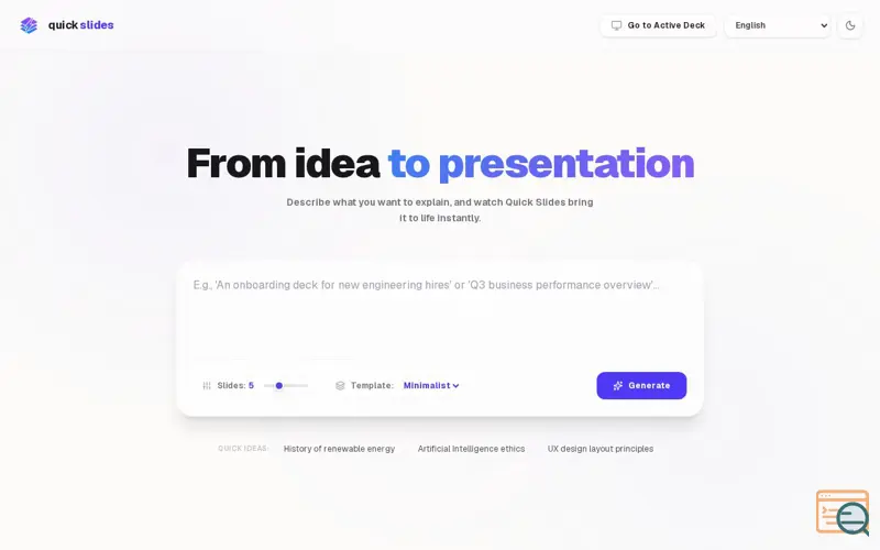 Screenshot of Quick Slides