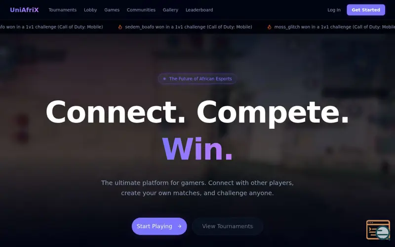 Screenshot of UniAfriX