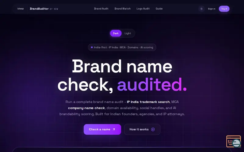 Screenshot of BrandAuditor