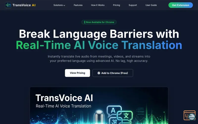Screenshot of TransVoice AI - Browser Extension