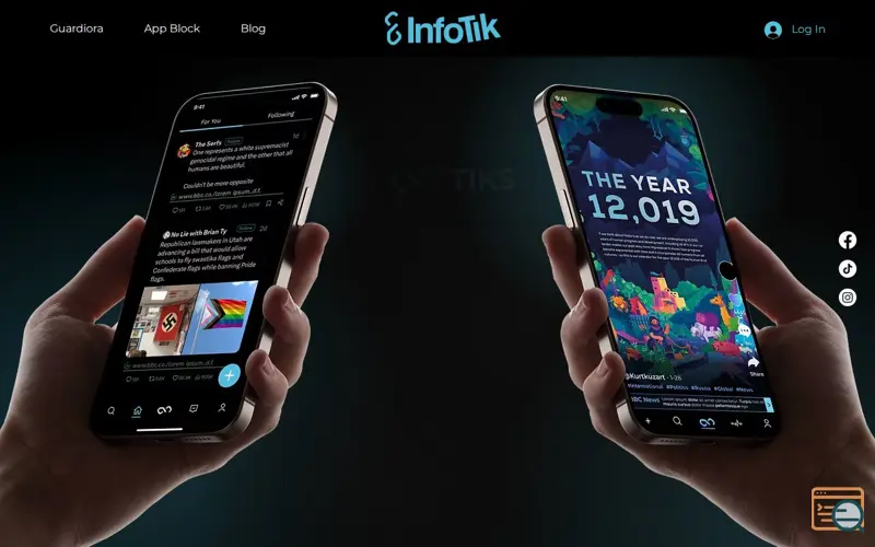 Screenshot of InfoTik, a launch using Purelymail