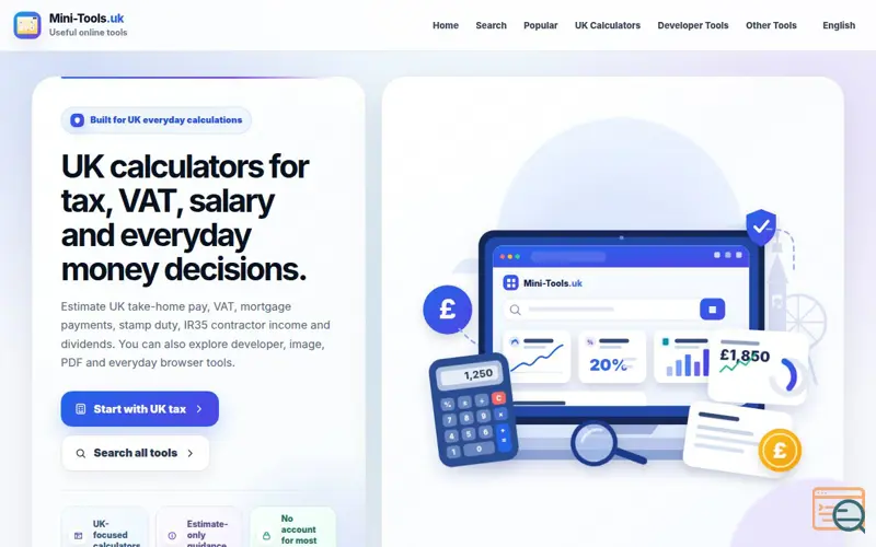 Screenshot of Mini-Tools.uk