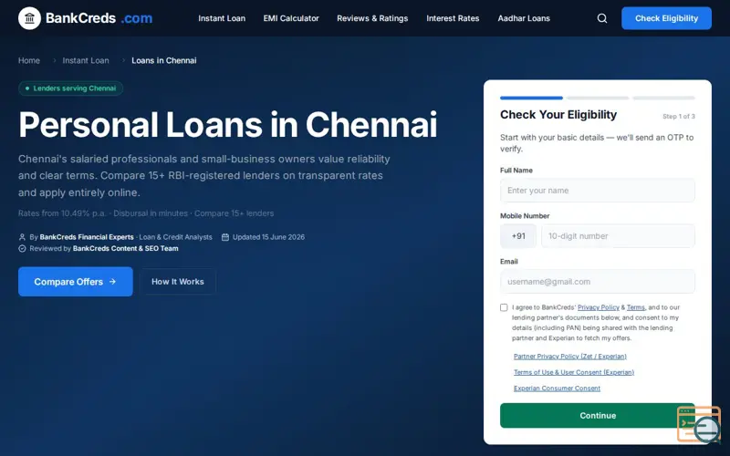 Screenshot of BankCreds.com